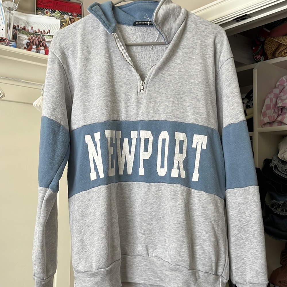 Brandy Melville Newport striped half zip!